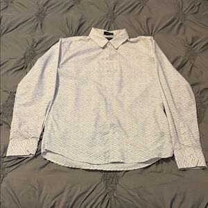 Black Label Men's White Geometric Shirt